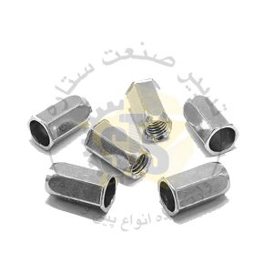مهره پرچی شش گوش بدون لبه m4